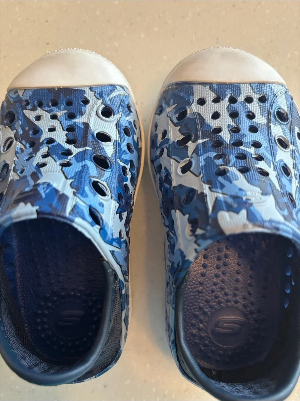 Skechers Guzman Kids Blue Camo Slip-On Water Shoes